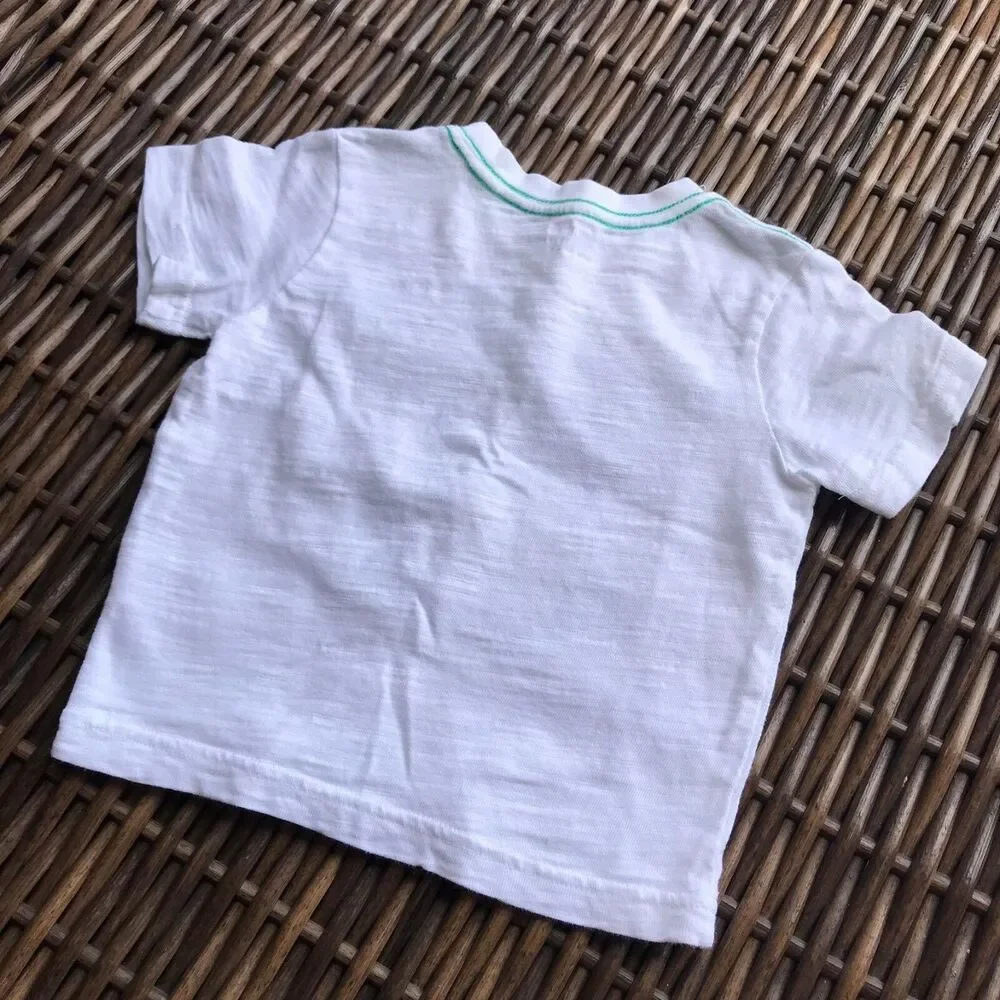 Gymboree Boys Tee Sz 12-18 Mo Tide Pool Mightier than the Waves Surfing Crab Top
